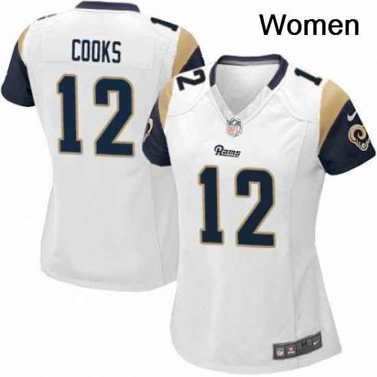 Womens Nike Los Angeles Rams 12 Brandin Cooks Game White NFL Jersey